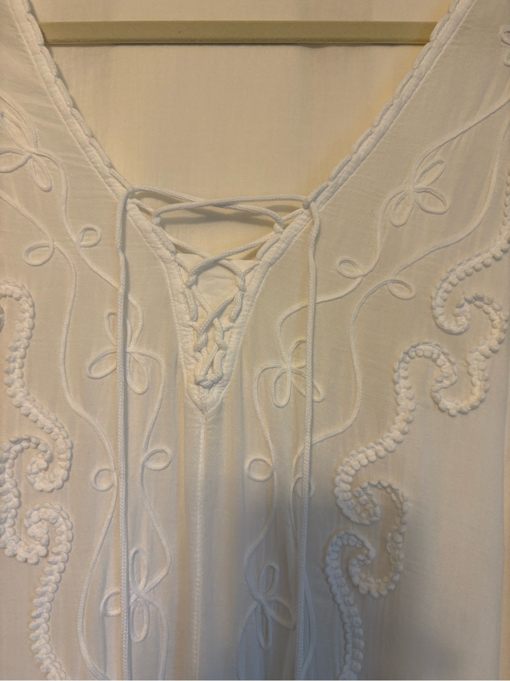 Soft Surroundings White Cotton Peasant Blouse Sz L - Picture 7 of 13